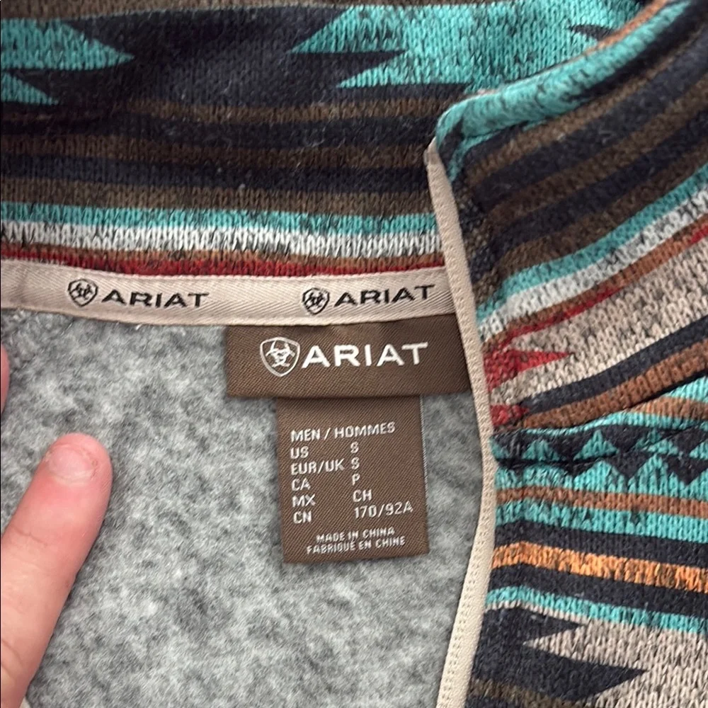 Ariat Black and Brown Zip Up Sweater - Picture 2 of 3